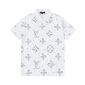 LOUIS VUITTON 破碎 Monogram 印花短袖 Polo 衫 (白)