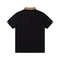 BURBERRY 格紋領短袖 Polo 衫 (黑)_1