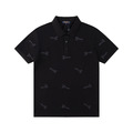 LOUIS VUITTON 滿版字母刺繡短袖 Polo 衫 (黑)