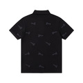 LOUIS VUITTON 滿版字母刺繡短袖 Polo 衫 (黑)_1