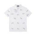 LOUIS VUITTON 滿版字母刺繡短袖 Polo 衫 (白)