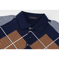 LOUIS VUITTON 菱格拼接印花短袖 Polo 衫 (黑)_3