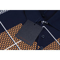 LOUIS VUITTON 菱格拼接印花短袖 Polo 衫 (黑)_5