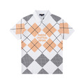 LOUIS VUITTON 菱格拼接印花短袖 Polo 衫 (白)