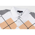 LOUIS VUITTON 菱格拼接印花短袖 Polo 衫 (白)_3