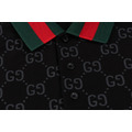 GUCCI 滿版 GG Logo 印花短袖 Polo 衫 (黑)_3