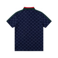 GUCCI 滿版 GG Logo 印花短袖 Polo 衫 (藍)_1