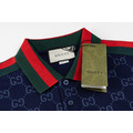 GUCCI 滿版 GG Logo 印花短袖 Polo 衫 (藍)_2