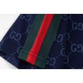 GUCCI 滿版 GG Logo 印花短袖 Polo 衫 (藍)_5