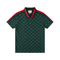 GUCCI 滿版 GG Logo 印花短袖 Polo 衫 (綠)