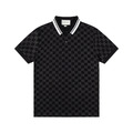 GUCCI 條紋領短袖 Polo 衫 (黑)