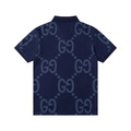 GUCCI 大 GG Logo 滿版印花短袖 Polo 衫 (藍)_1