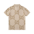 GUCCI 大 GG Logo 滿版印花短袖 Polo 衫 (杏色)_1