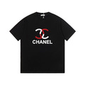 CHANEL 雙色雙 C Logo 短袖 (黑)