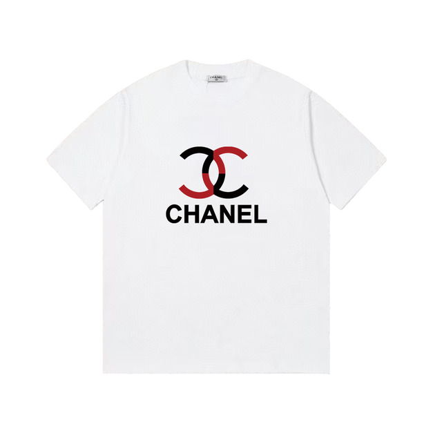 CHANEL 雙色雙 C Logo 短袖 (白)