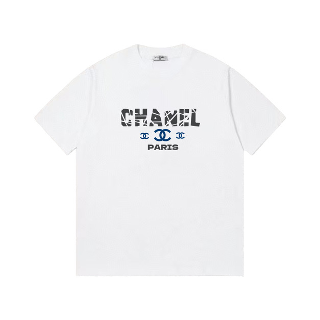 CHANEL 破碎字母三 C Logo 短袖 (白)