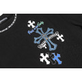 CHROME HEARTS 牛仔繡梵文短袖 (黑)_3