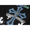 CHROME HEARTS 牛仔繡梵文短袖 (黑)_4