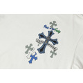 CHROME HEARTS 牛仔繡梵文短袖 (白)_3