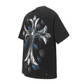 CHROME HEARTS 藍色十字花短袖 (黑)