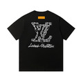 LOUIS VUITTON 鐵鏈紋理短袖 (黑)