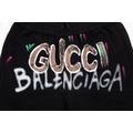 GUCCI &times; BALENCIAGA 聯名塗鴉短褲_4