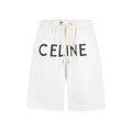 CELINE 大Logo 印花運動短褲 (白)