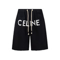 CELINE 大Logo 印花運動短褲 (黑)