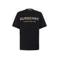 BURBERRY LOGO字母印花圓領套頭短袖 (黑)