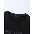 PRADA LOGO壓花純色短袖圓領短袖 (黑)_3