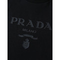 PRADA LOGO壓花純色短袖圓領短袖 (黑)_2