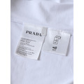PRADA LOGO壓花純色短袖圓領短袖 (白)_3