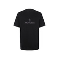 MONCLER 膠漿印花圖案圓領套頭短袖 (黑)