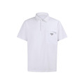 PRADA 胸前口袋棉質寬鬆短袖POLO衫 (白)