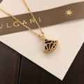 BVLGARI 黑色天然石小扇子小裙子項鍊_2