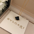 BVLGARI 黑色天然石小扇子小裙子項鍊_4