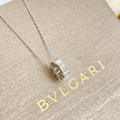 BVLGARI 銀色鑲鑽蛇骨項鍊_1