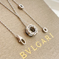 BVLGARI 銀色鑲鑽蛇骨項鍊_4