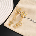 LOUIS VUITTON 金色四葉草垂墜耳環_4