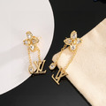 LOUIS VUITTON 金色四葉草垂墜耳環_2