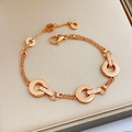 BVLGARI 玫瑰金招財錢幣手鍊_2