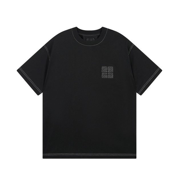 GIVENCHY 經典4G貼皮立體刺繡短袖 (黑)
