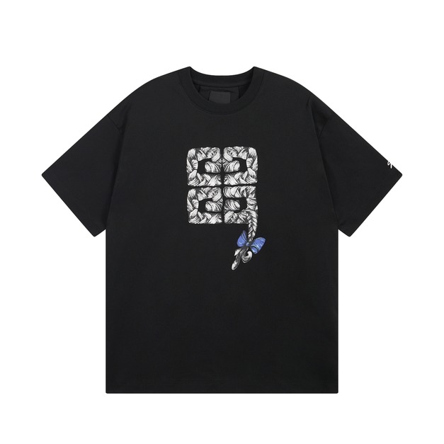 GIVENCHY 蝴蝶鞭子圖案印花短袖 (黑)