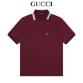 GUCCI 羅紋提花短袖Polo衫 (紅)