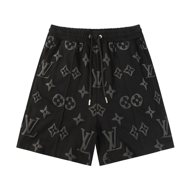 LOUIS VUITTON 滿版浮雕老花短褲 (黑)