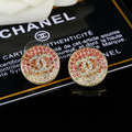 CHANEL 粉紅色滴油漸層耳環_1