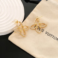 LOUIS VUITTON 黃金色四葉草耳環_3