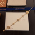 LOUIS VUITTON 多花滿鑽手鍊 (金色)_1