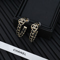 CHANEL 黑金皮穿大耳環_1