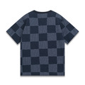 LOUIS VUITTON 藍色棋盤格子貼鑽針織短袖_1